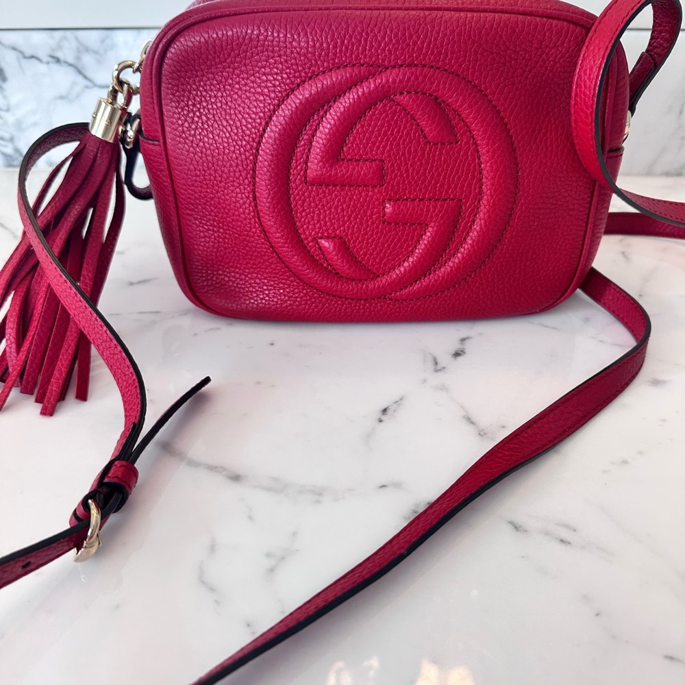 Gucci Red Leather Crossbody Bag